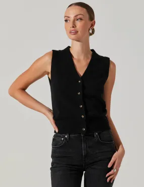 Eira Sweater Vest, Black