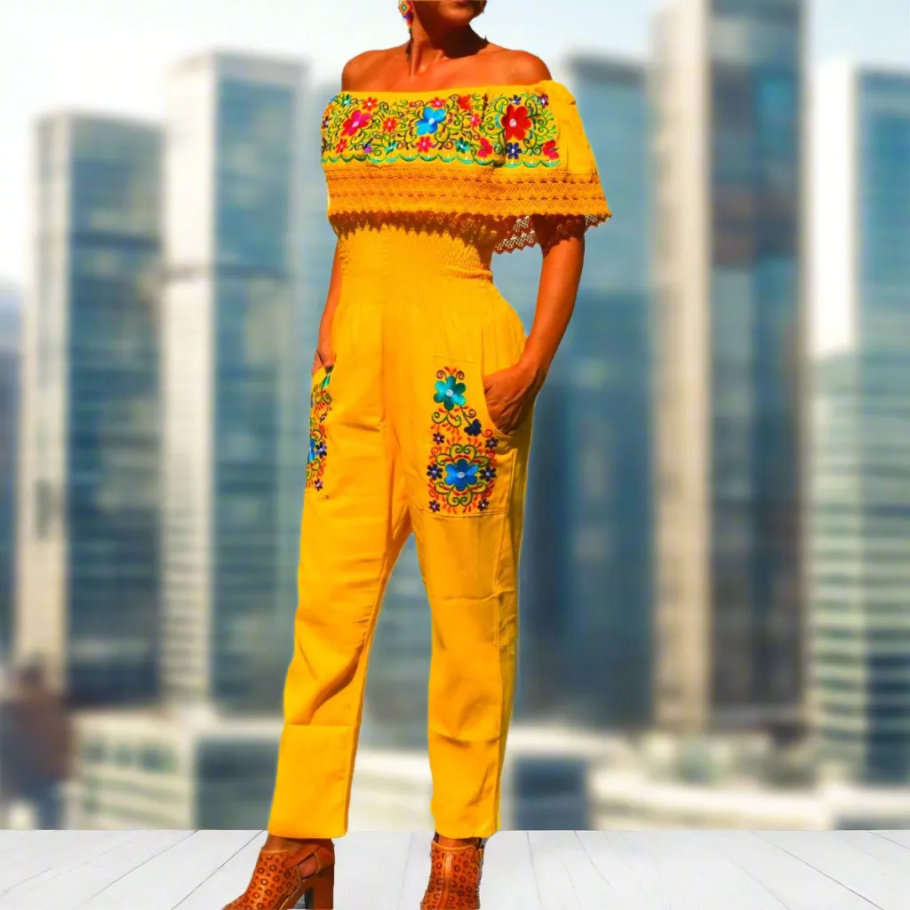 Embroidered Jumper NA-TM-79003-F Yellow