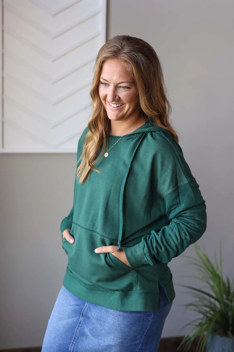 Emerald Green Quilted Patchwork Hoodie