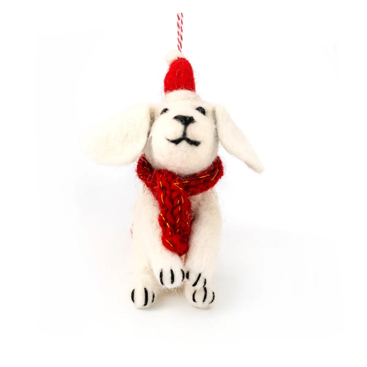 Felt Snowy Dog Christmas Ornament