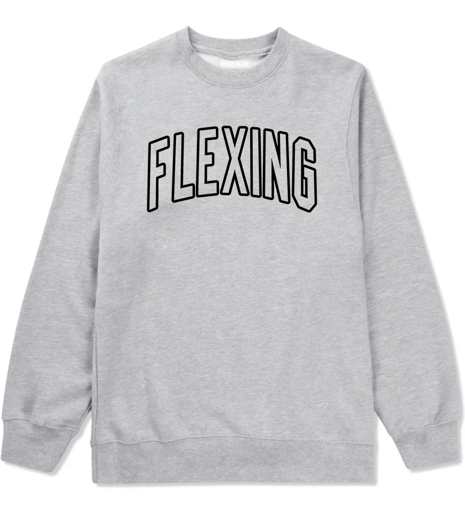 Flexing Outline Mens Crewneck Sweatshirt