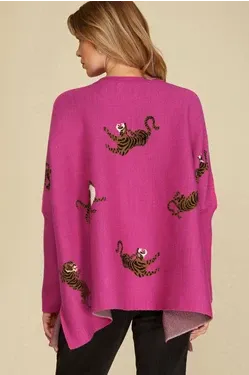 Fuchsia Bat Wing Sweater