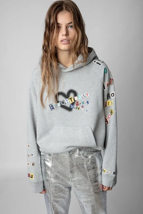 Georgy Multicusto Heart Sweatshirt - Gris Chine