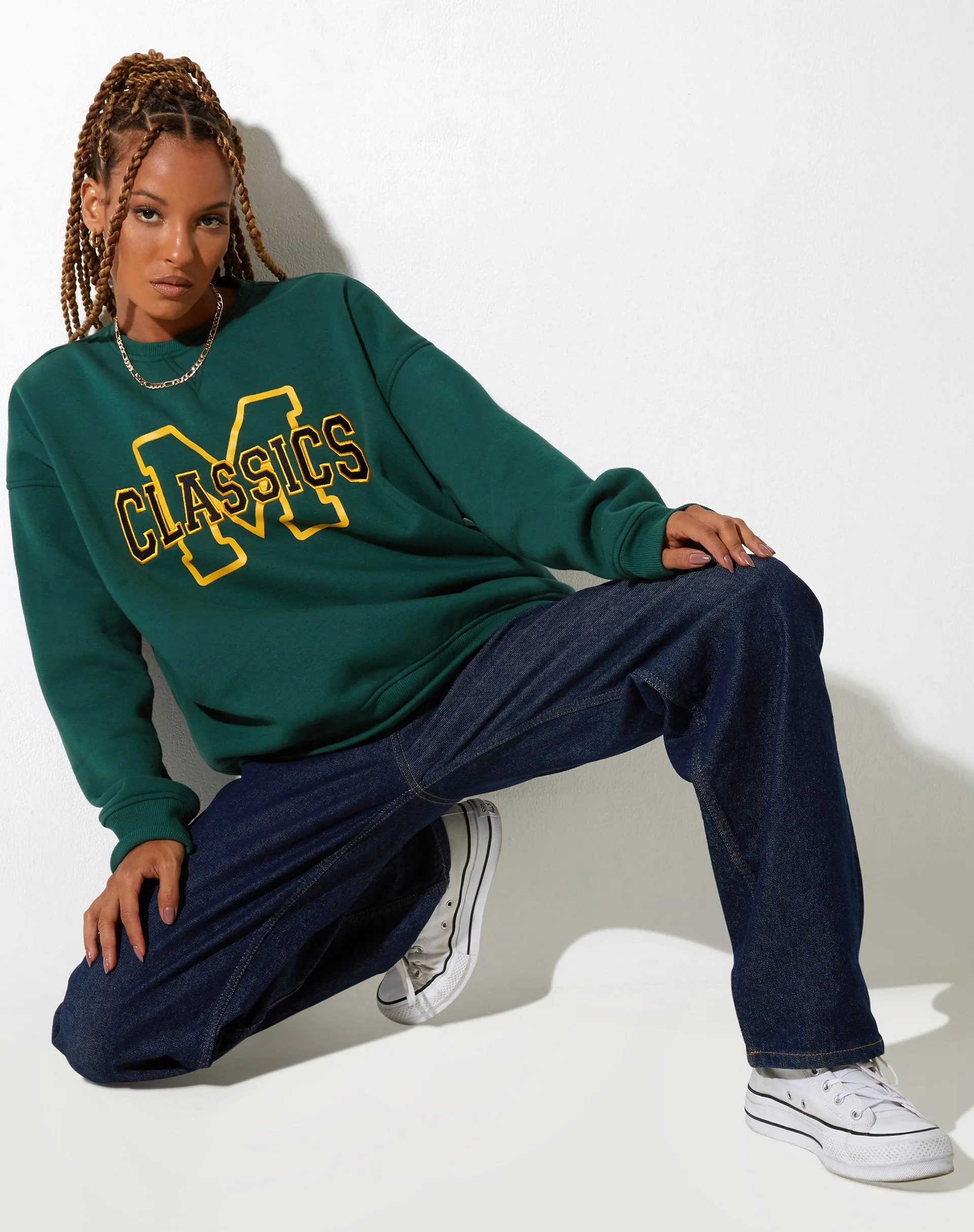 Glan Sweatshirt in Forest Green M Classics