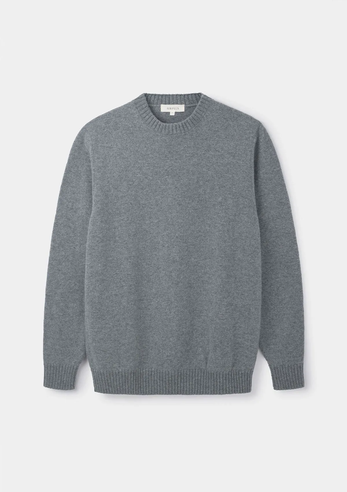 Grey Lambswool Crew Neck Jumper