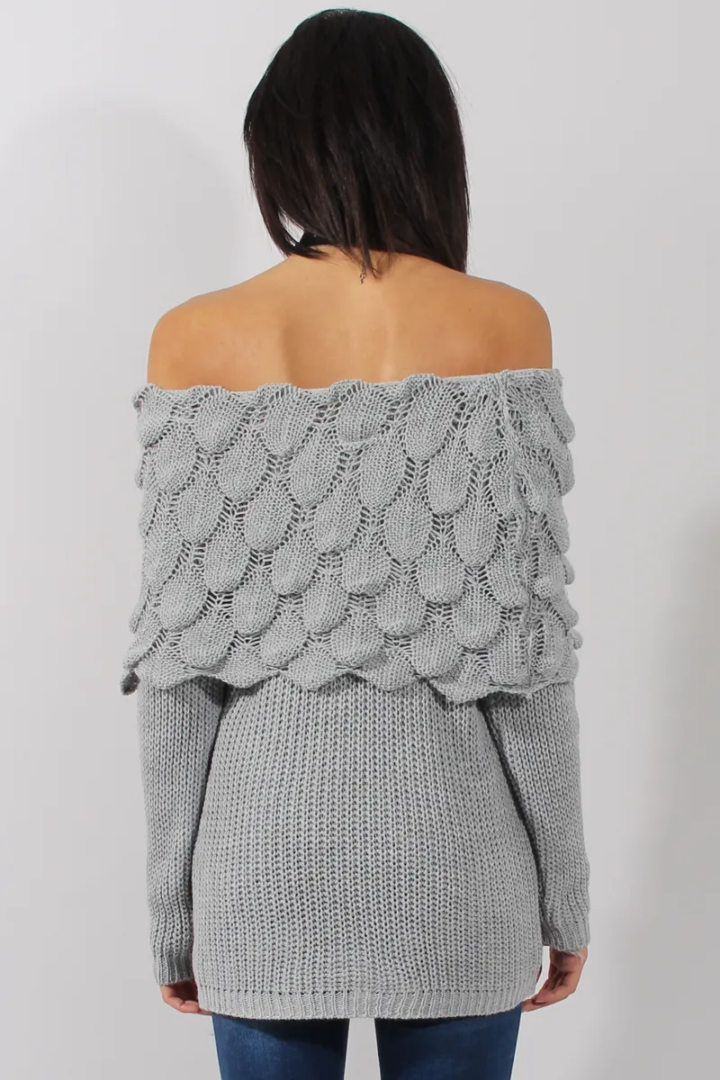 Grey Layer Bardot Jumper- Sammie