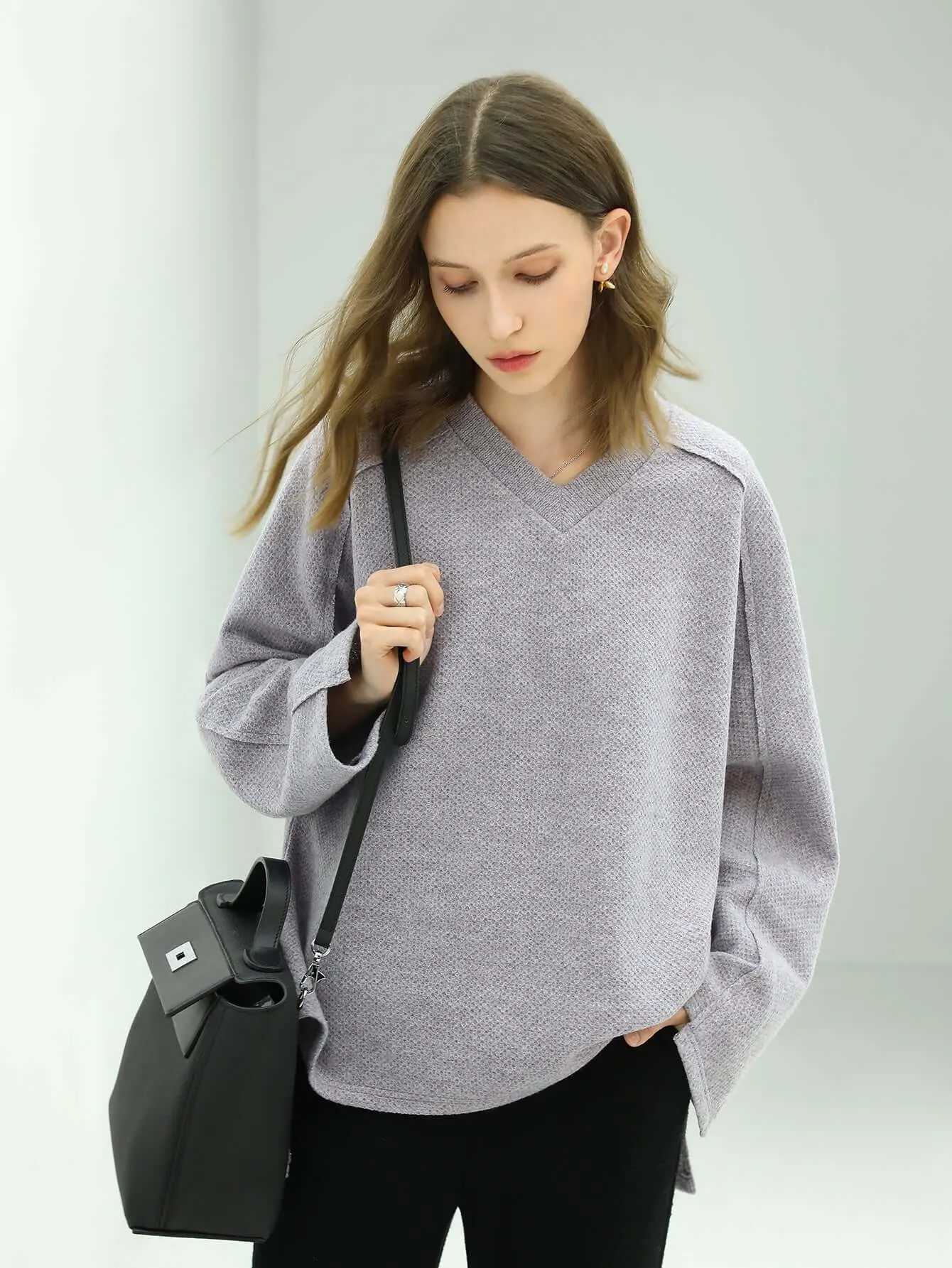 Grey Patchwork Quilt Sweatshirt