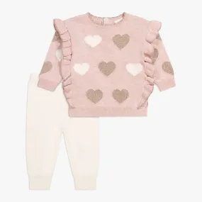 Heart Sweater Top & Pant Set