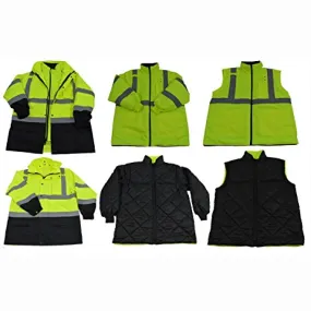 Hi Vis Class 3 6 IN 1 Waterproof Winter Coat