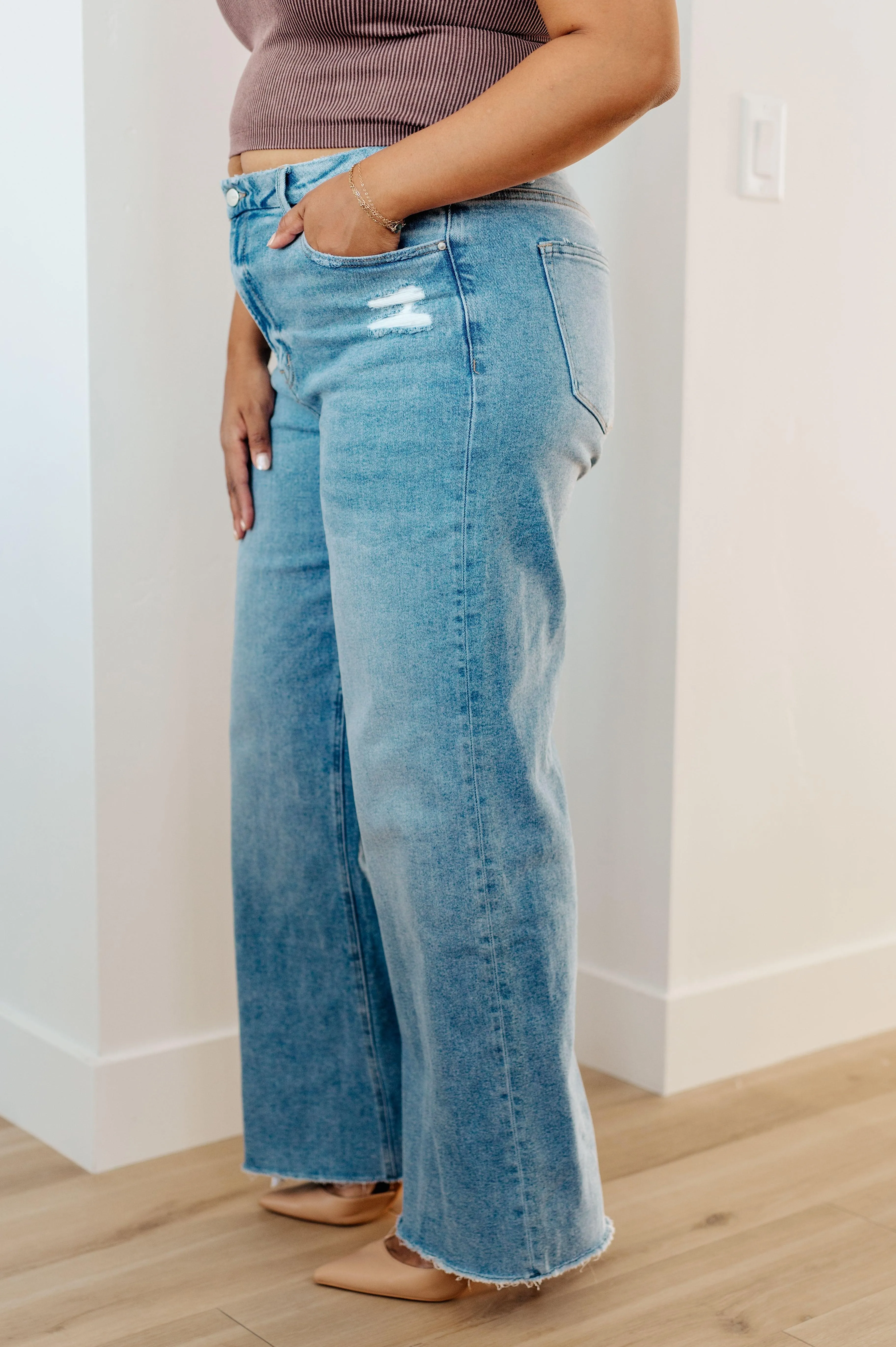 High Rise Wide Leg Mica Denim Jeans