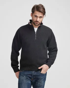 Holebrook Mens Classic Windproof Sweater-Black Mel