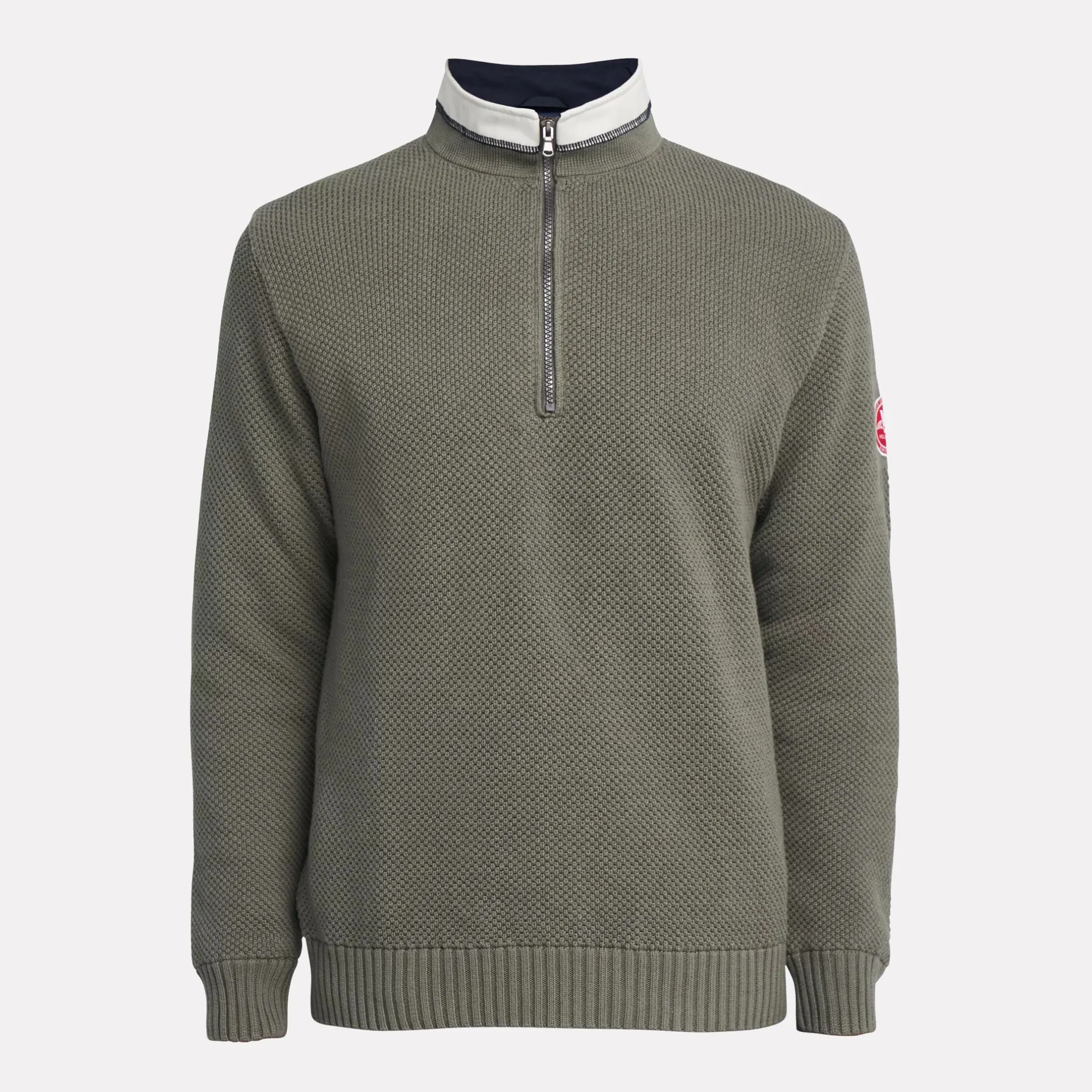 Holebrook Sweden Classic Windproof Knitted Cotton Sweater / Dusty Olive