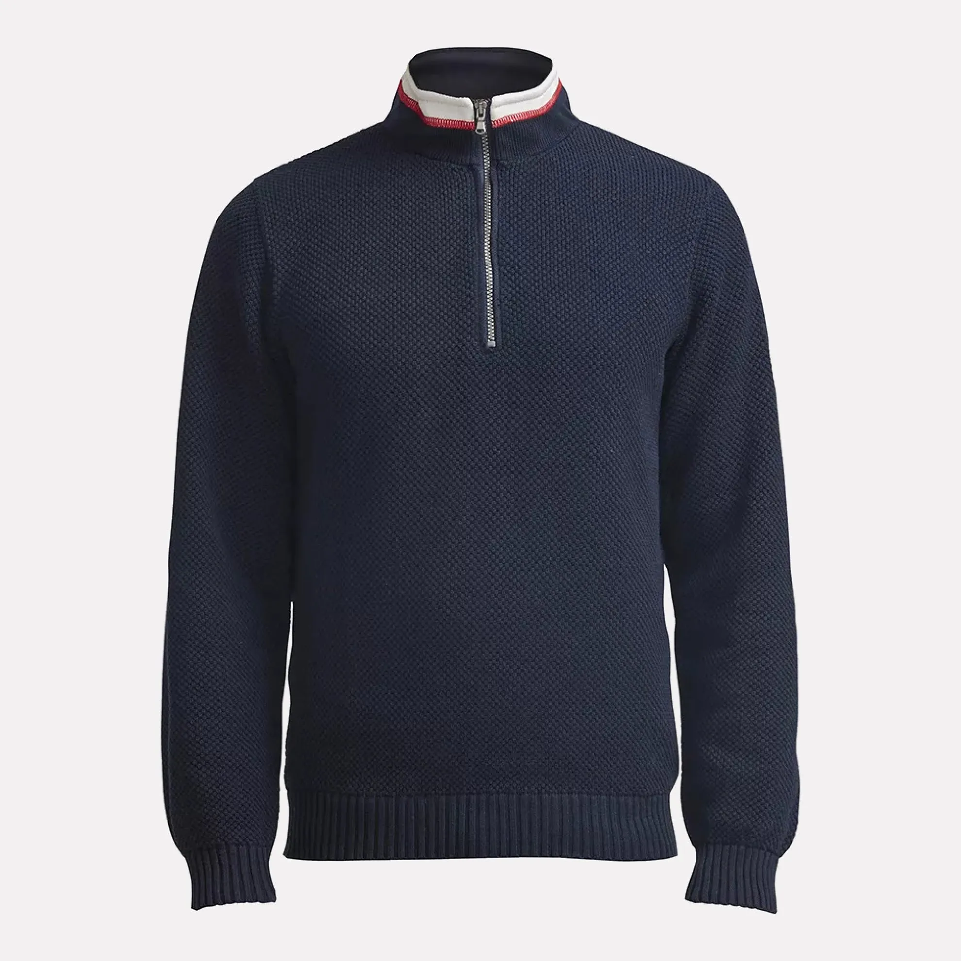 Holebrook Sweden Classic Windproof Knitted Cotton Sweater / Navy Blue