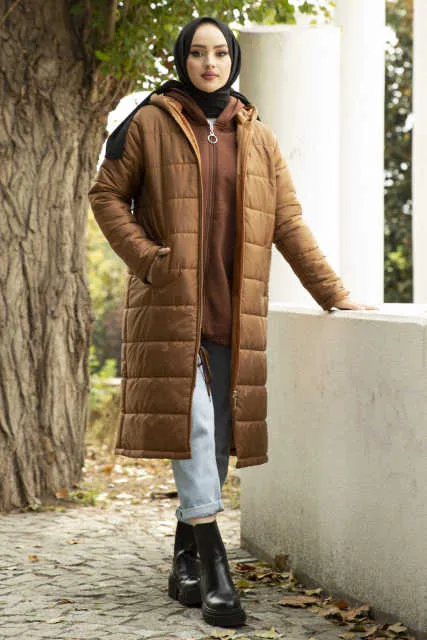 Hood Detailed Padded Side Pocket Coat