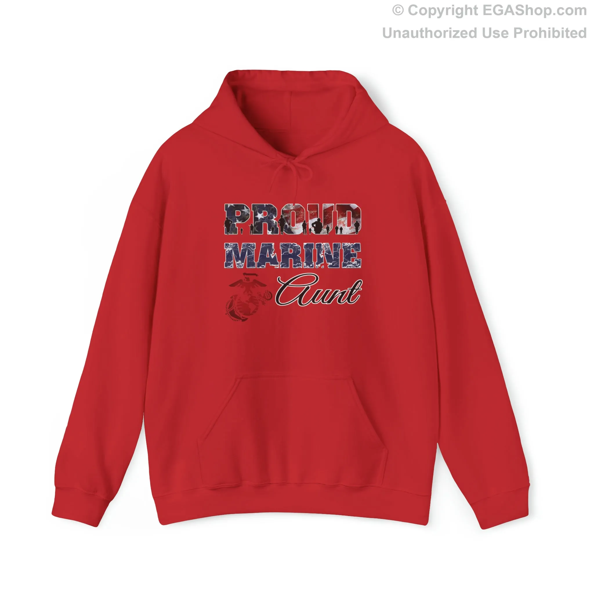 Hoodie Proud Marine Aunt (Your Choice of Colors)