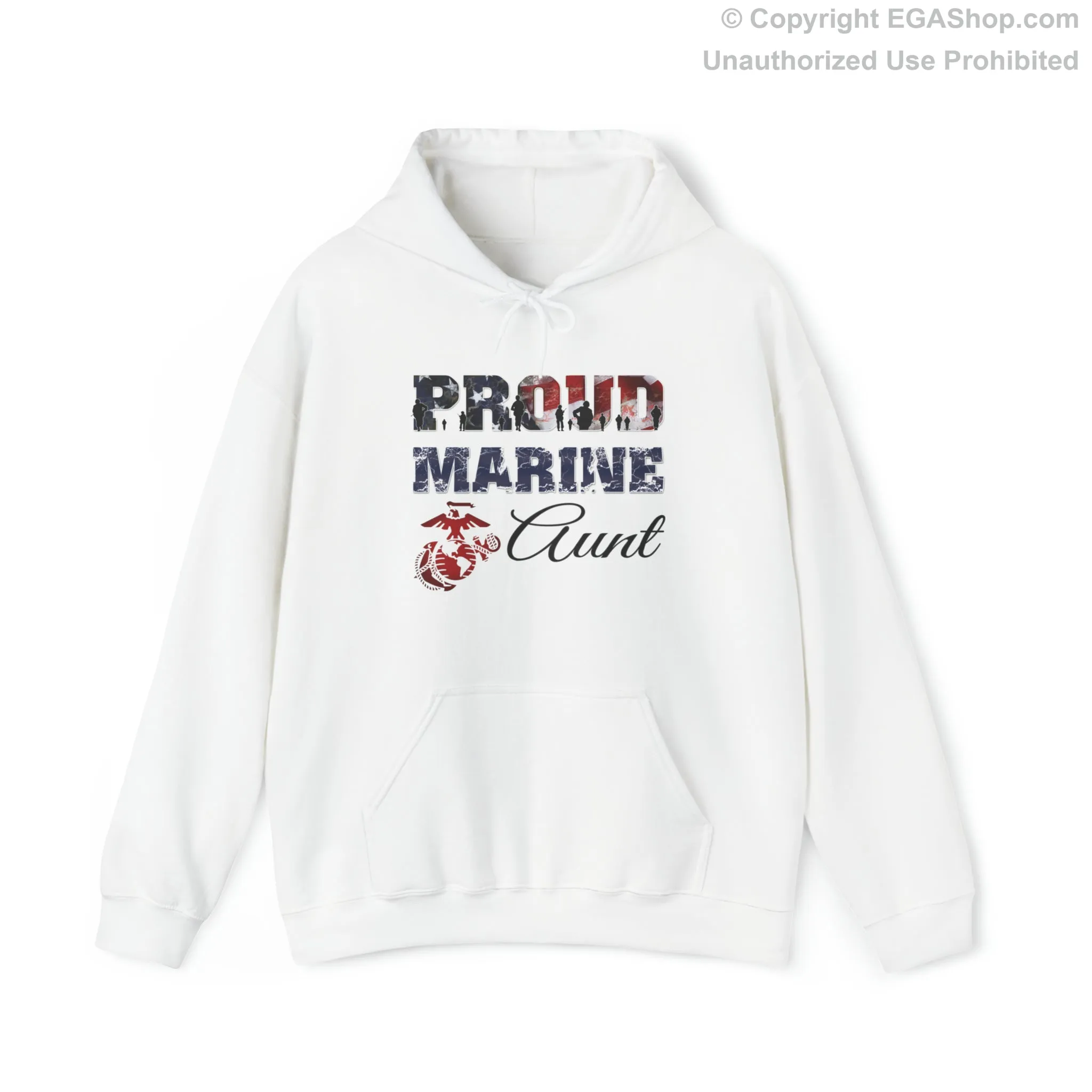 Hoodie Proud Marine Aunt (Your Choice of Colors)