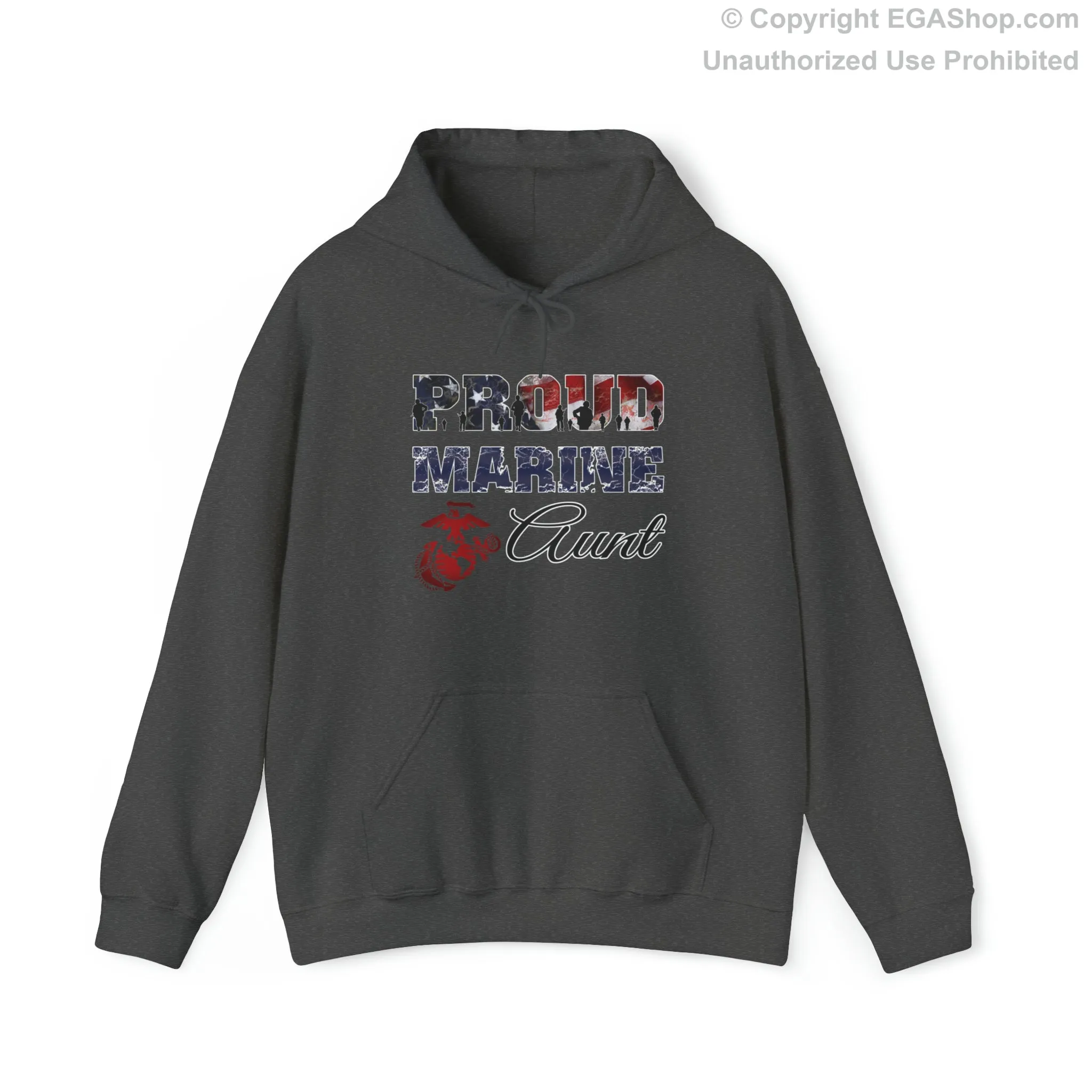 Hoodie Proud Marine Aunt (Your Choice of Colors)