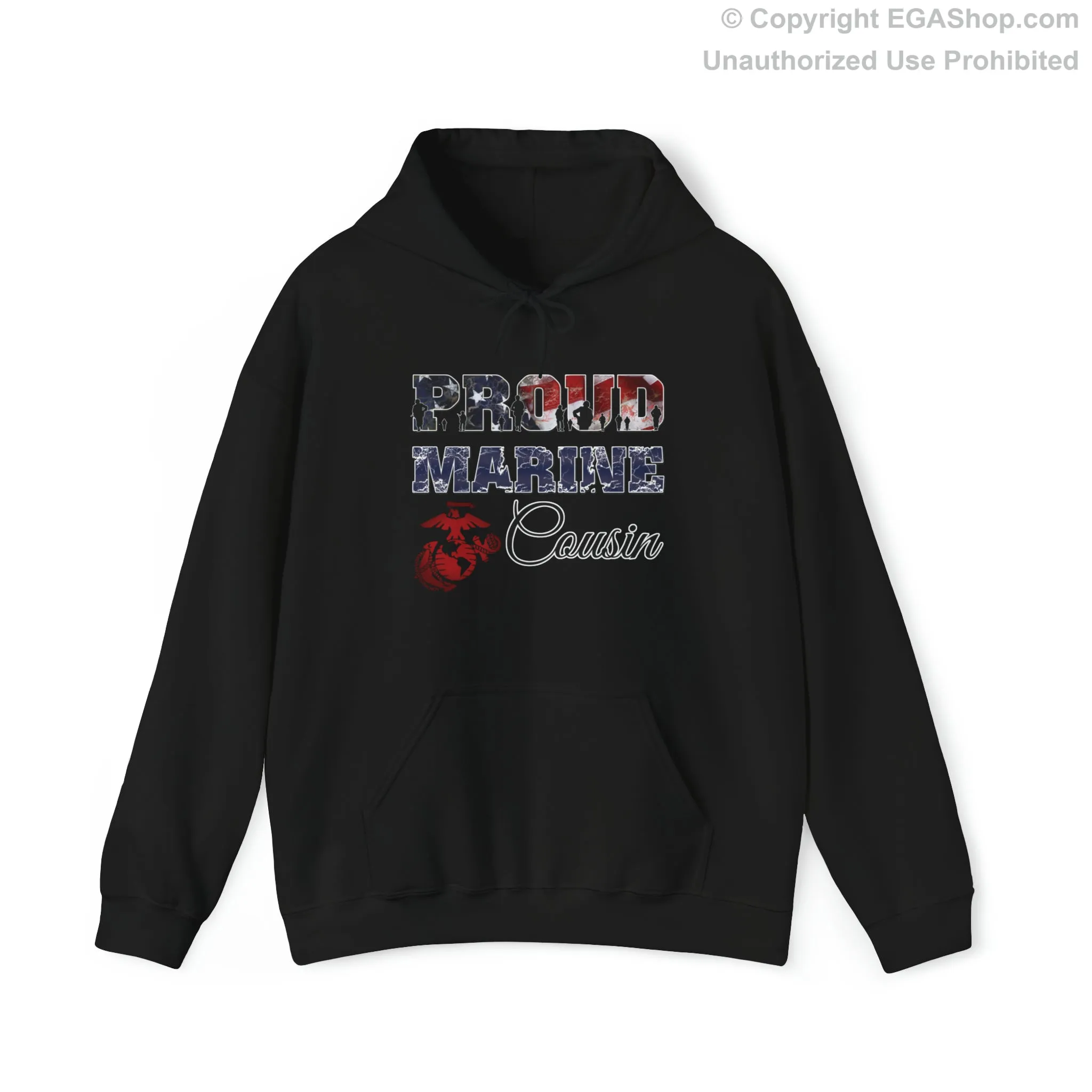 Hoodie Proud Marine Cousin (Your Choice of Colors)