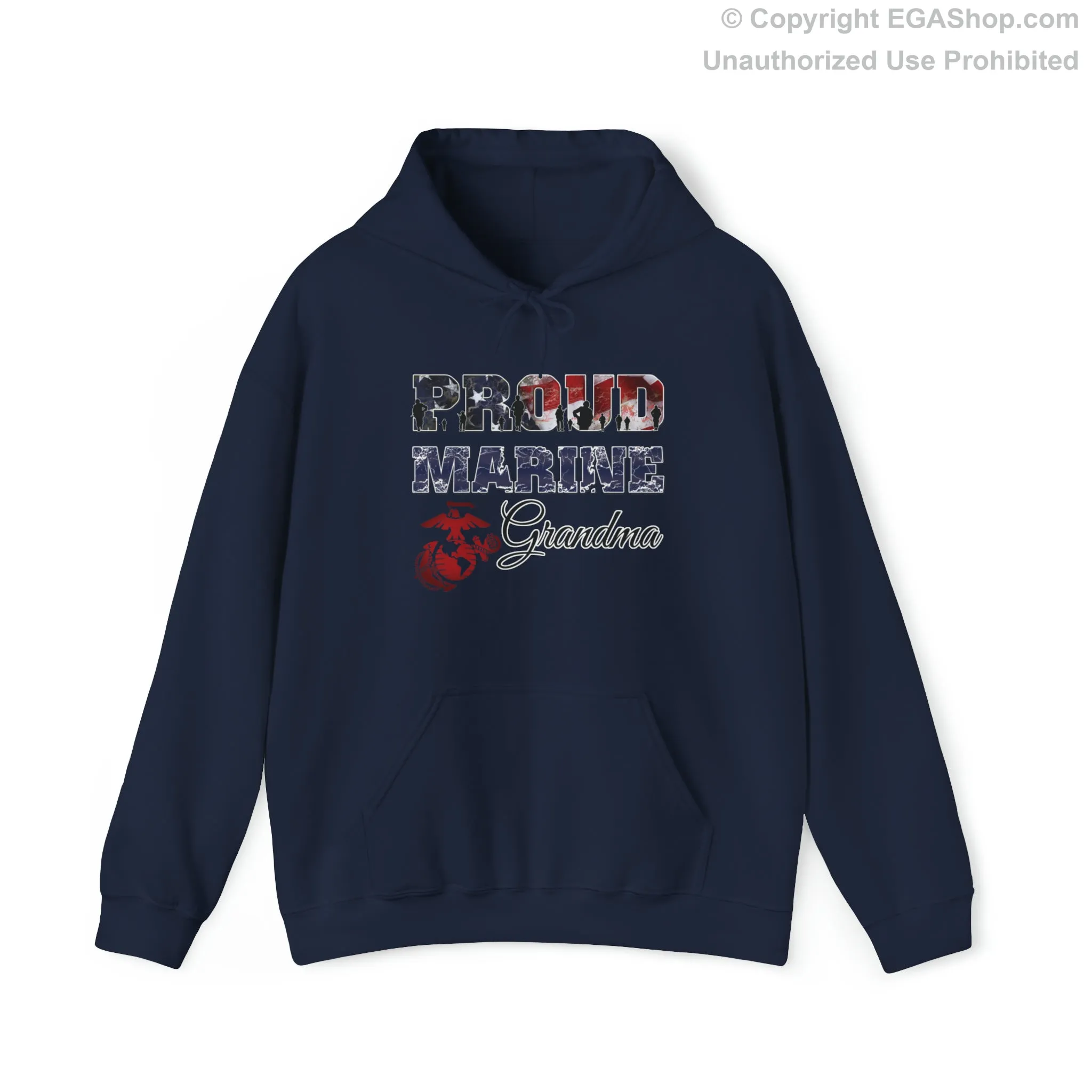 Hoodie Proud Marine Grandma (Your Choice of Colors)