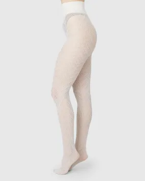 Ina Pointelle Tights Ivory