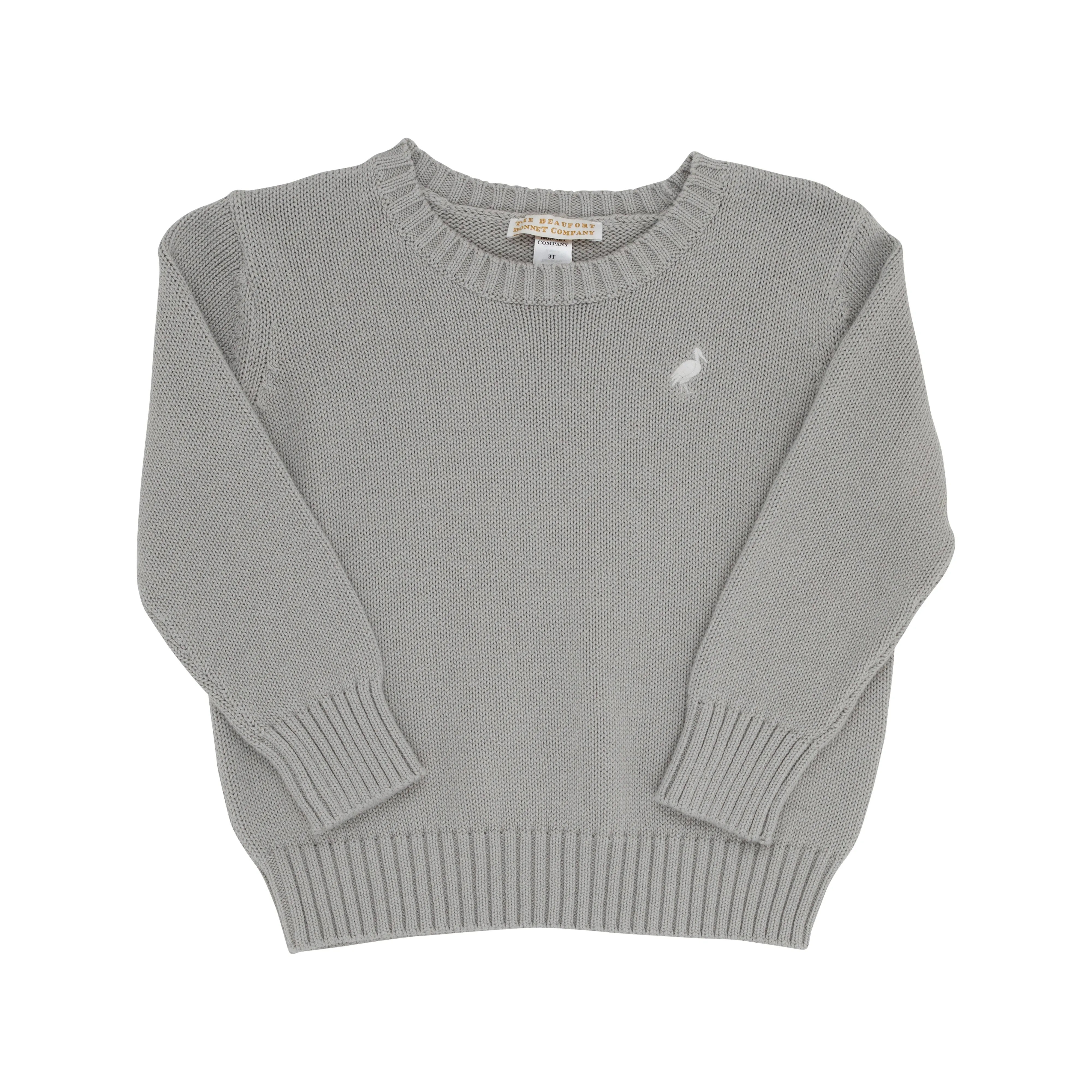 Isaac's Sweater - Grantley Gray with Worth Avenue White Stork