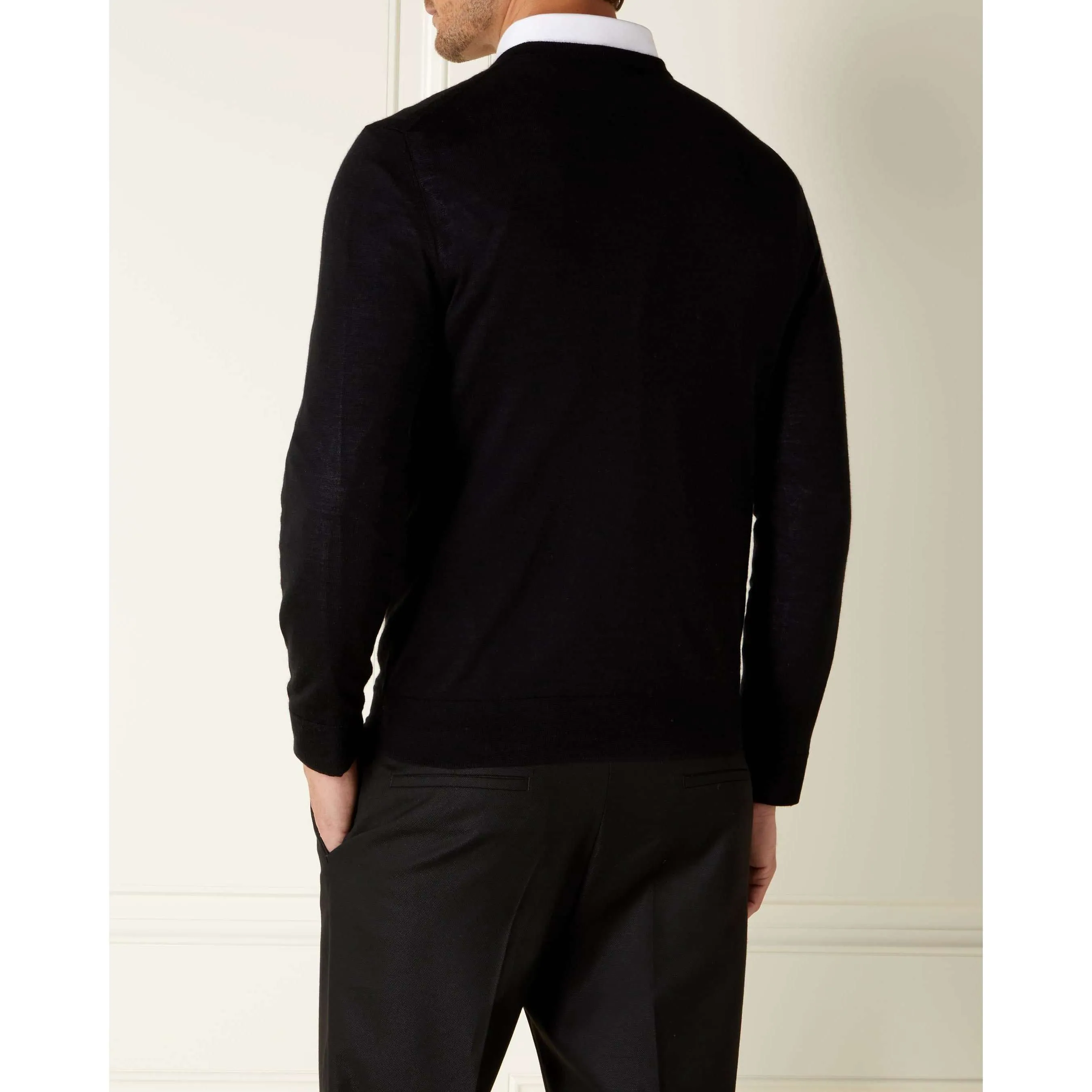 James Bond Black Cashmere/Silk V Neck Sweater - Goldfinger Limited Edition - By N.Peal