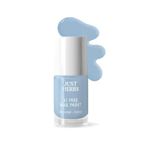 Just Herbs Nail Polish 21 Chemical Free Formula Quick Dry Long Lasting Nail Paints (Icy Blue)