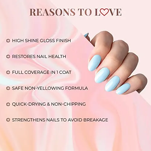 Just Herbs Nail Polish 21 Chemical Free Formula Quick Dry Long Lasting Nail Paints (Icy Blue)