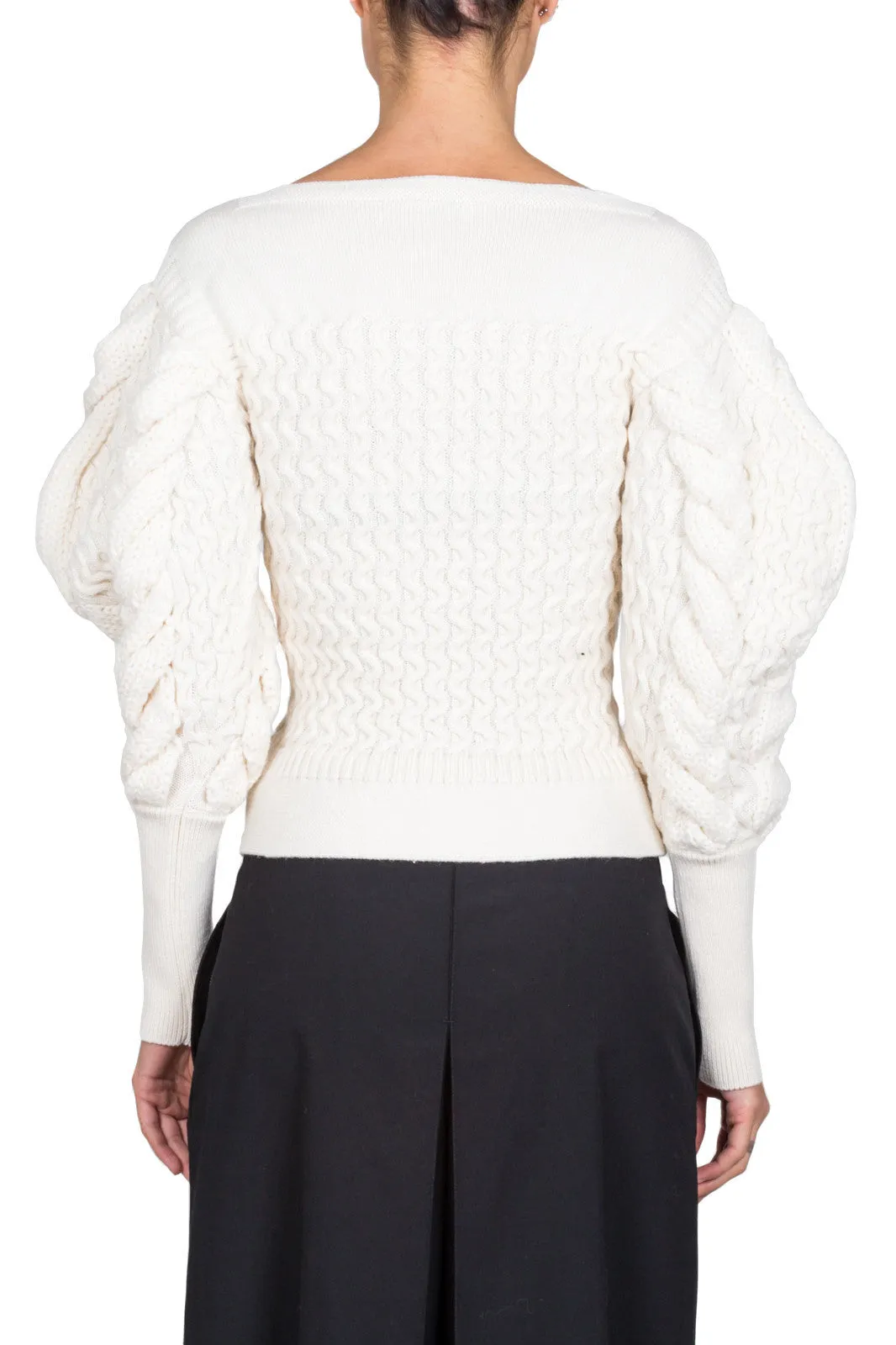 Large Sleeve Cable Knit Sweater