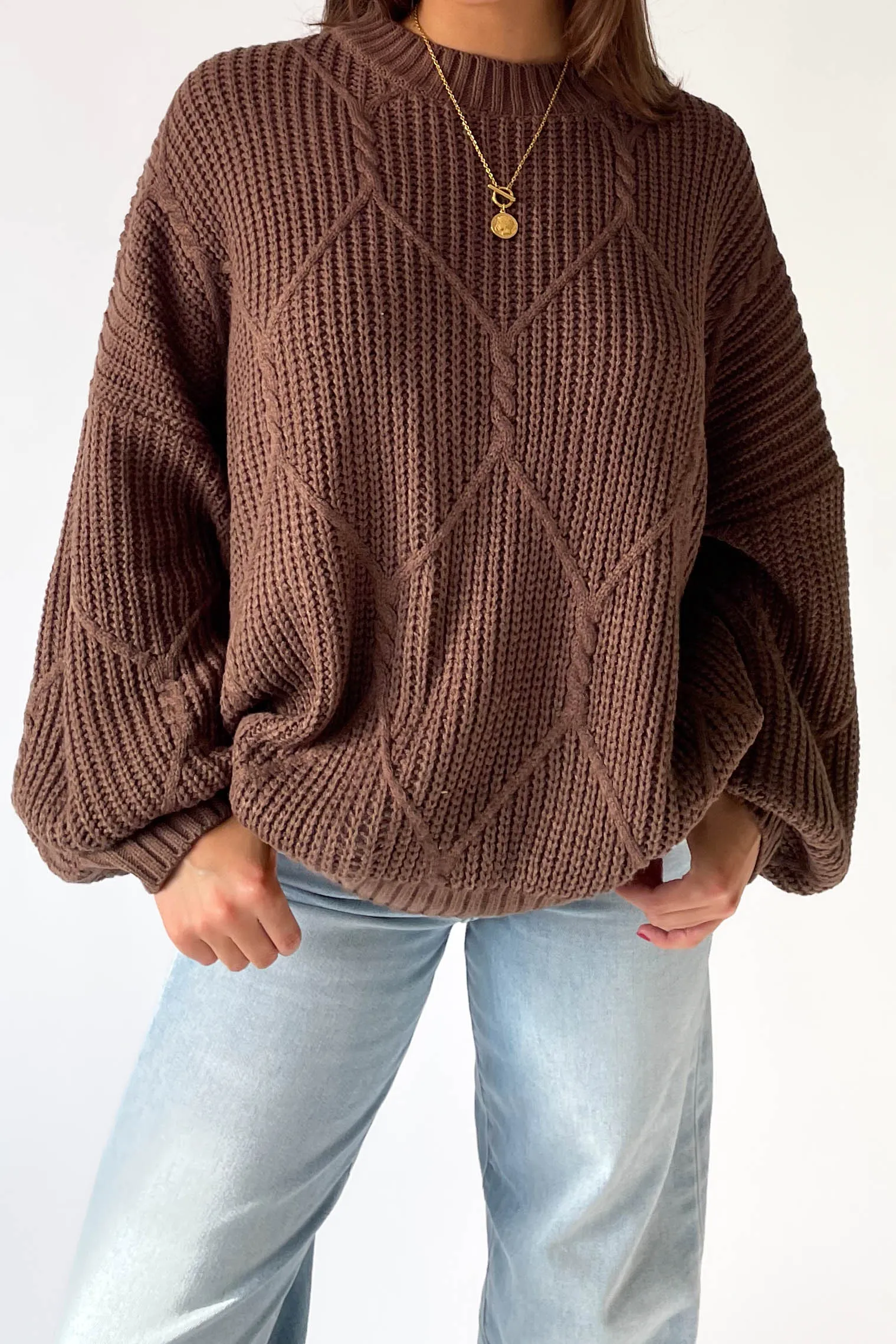 Logan Oversized Sweater in Brown