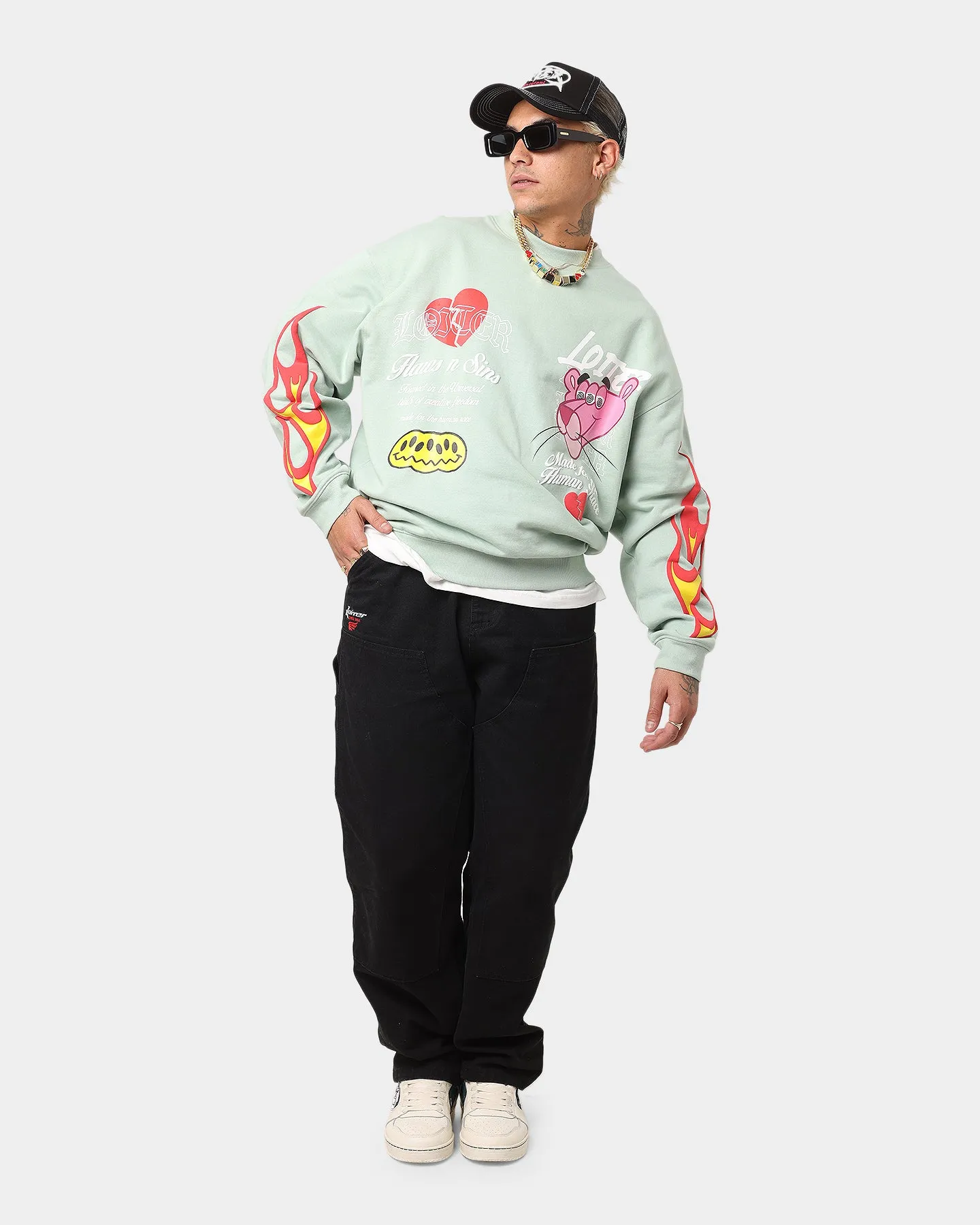 Loiter Freedom Multi Logo Crewneck Pistachio