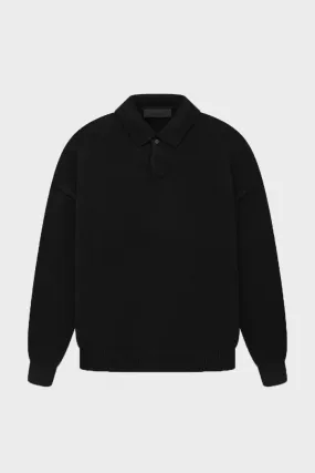 Longsleeve Polo -  Jet Black