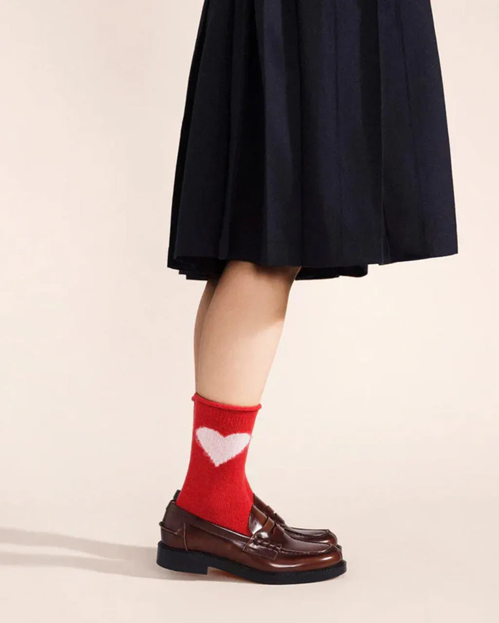 Love Cashmere Crew Socks - Red