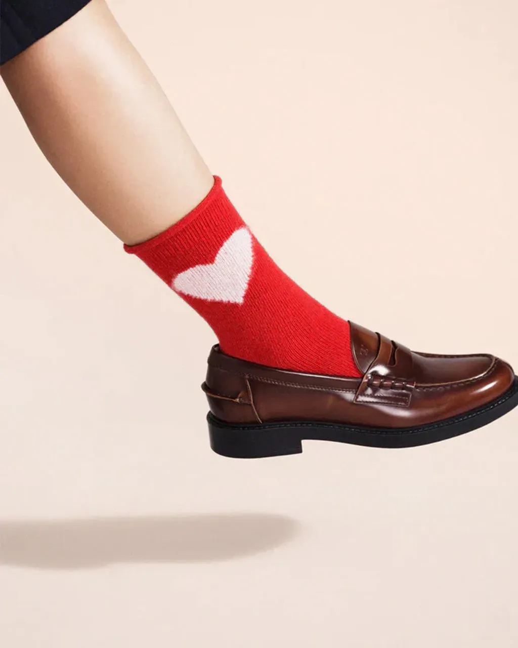 Love Cashmere Crew Socks - Red