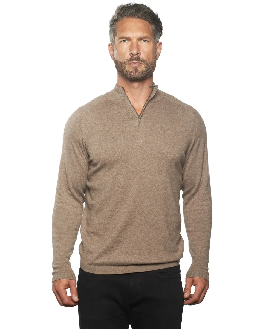 Luka Quarter-Zip Cotton & Cashmere FITTED Sweater