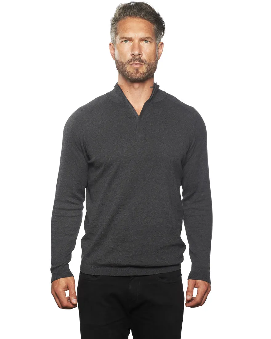 Luka Quarter-Zip Cotton & Cashmere FITTED Sweater