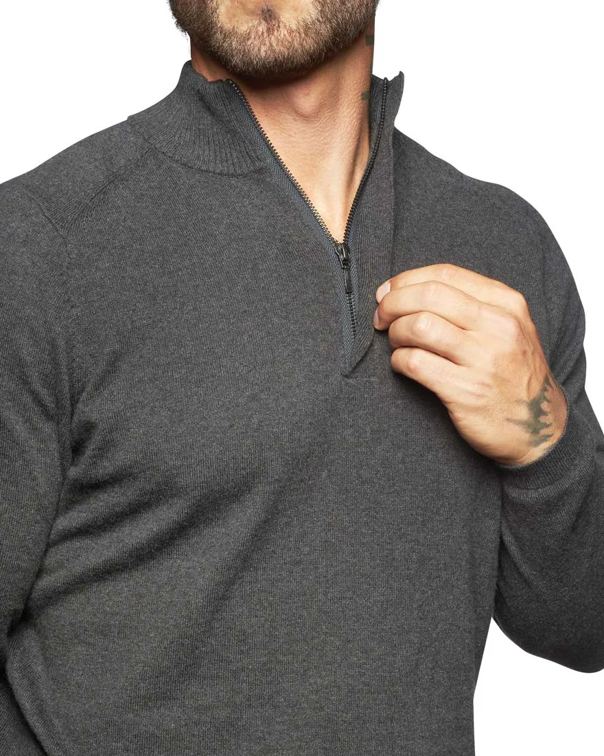 Luka Quarter-Zip Cotton & Cashmere FITTED Sweater