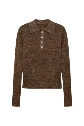 Lurex Polo Neck Sweater