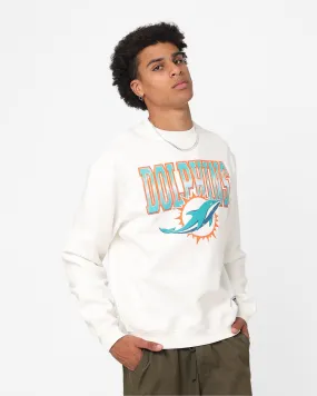 Majestic Athletic Miami Dolphins Collegiate Fade Crewneck Vintage White