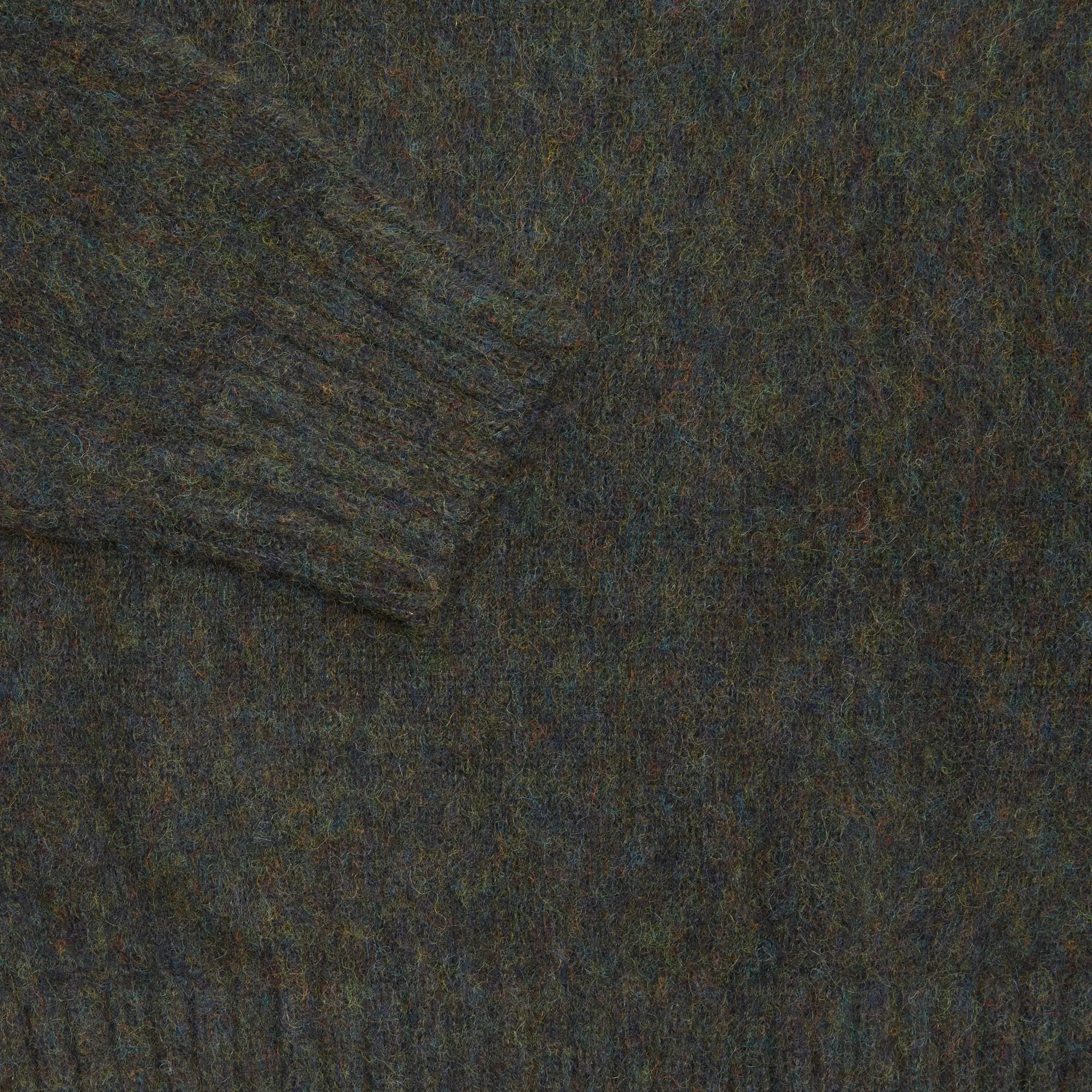 McGeorge of Scotland Supersoft Shetland Shaggy Jumper in Nori Melange