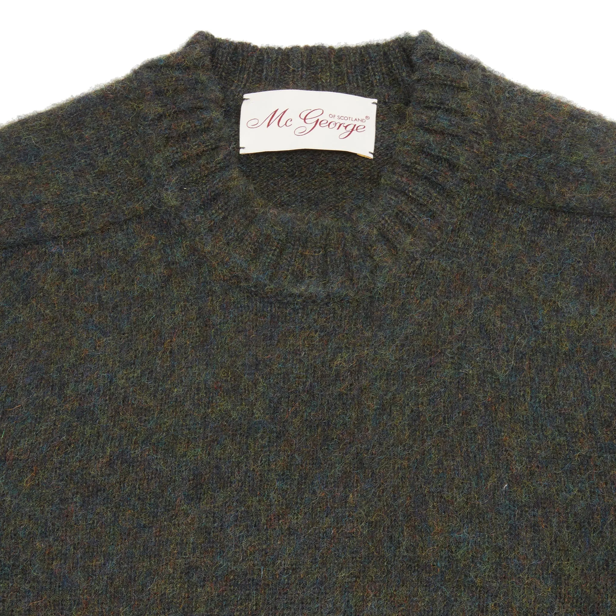 McGeorge of Scotland Supersoft Shetland Shaggy Jumper in Nori Melange