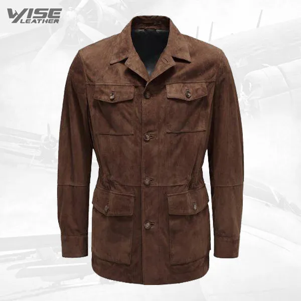 Men’s Brown Suede Leather Jacket