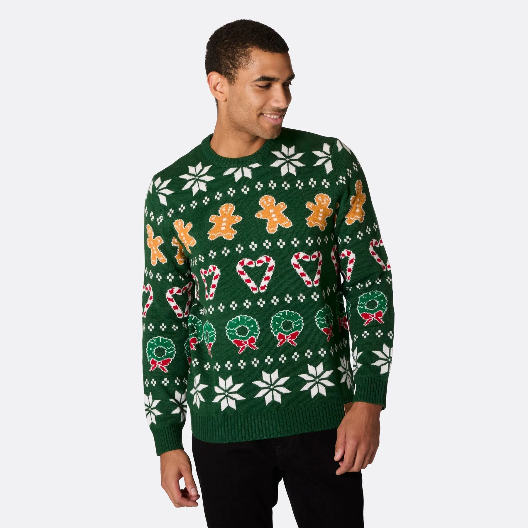 Men's Family Green Christmas Jumper