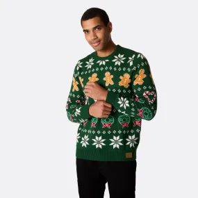 Men's Family Green Christmas Jumper