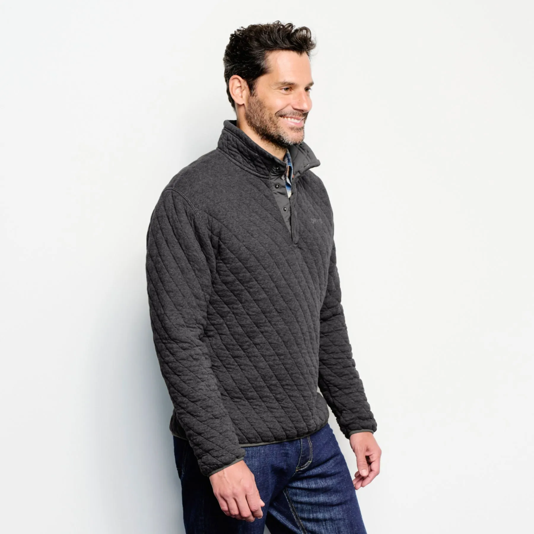 MEN'S OUTDOOR QUILTED SNAP SWEATSHIRT