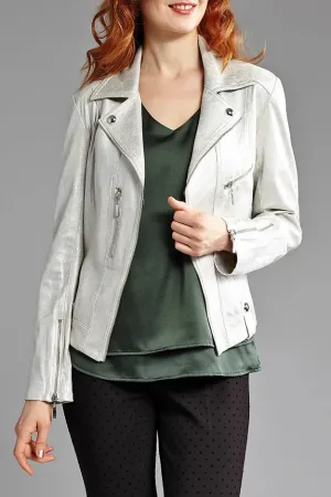 Metallic Vegan Leather Jacket