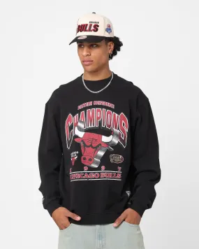 Mitchell & Ness Chicago Bulls Bevelled Crewneck Faded Black