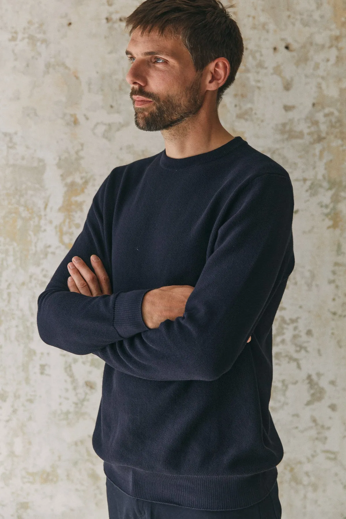 MORTEN jumper eco knotted navy