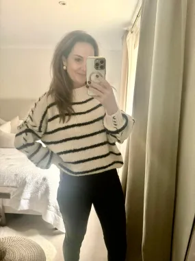 Navy and White Striped Jumper