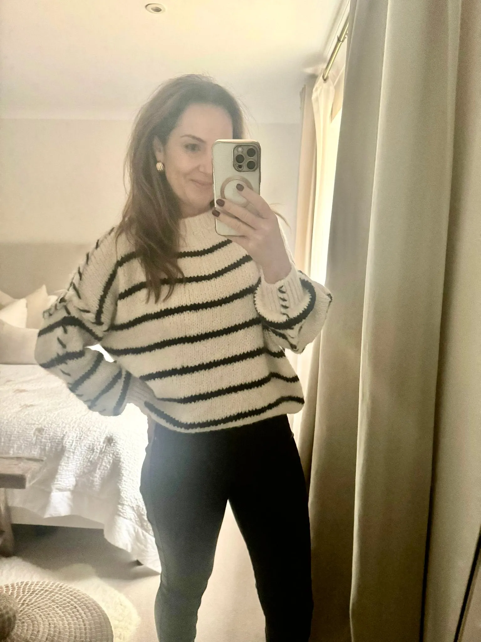 Navy and White Striped Jumper